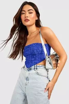 Укороченный топ из трикотажного джерси burnout Boohoo, кобальтовый