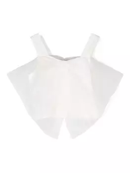 Укороченный топ из тюля Patrizia Pepe girl с завязанными узлами, белый