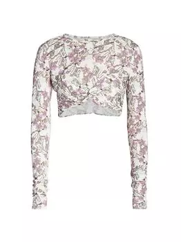 Укороченный топ Jinea с принтом Twist Isabel Marant, белый