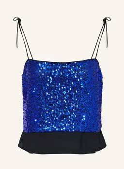 Укороченный топ Jovana с пайетками Baum Und Pferdgarten, синий