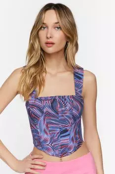 Укороченный топ-корсет с абстрактным принтом Forever 21