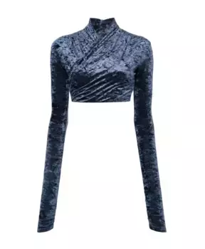 Укороченный топ-кроссовер It в стиле Офелии. Andamane, синий