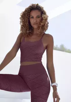 Укороченный топ LASCANA ACTIVE с 3D-структурой, цвет Burgund