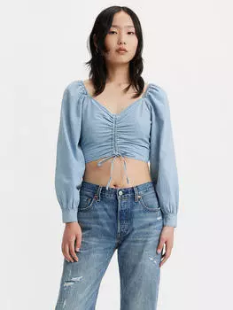 Укороченный топ Levi's Diana со сборками, хорошая оценка 4
