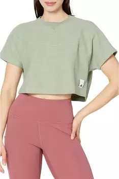 Укороченный топ Lounge Terry Loop adidas, цвет Silver Green