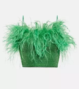 Укороченный топ Lumire Plumage OSREE, зеленый