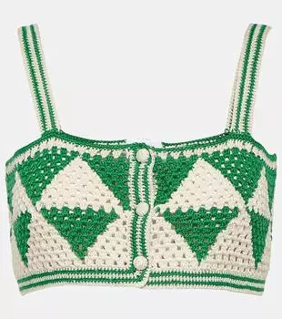 Укороченный топ maija крючком Anna Kosturova, зеленый