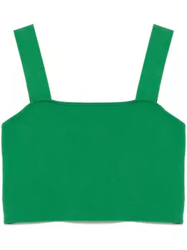 Укороченный топ Maje с квадратным вырезом, зеленый