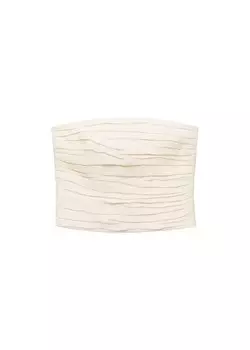 Укороченный топ MANGO Top Margot, натуральный белый