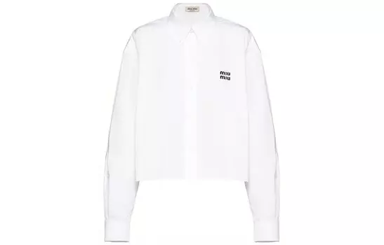 Укороченный топ Miu Miu, белый