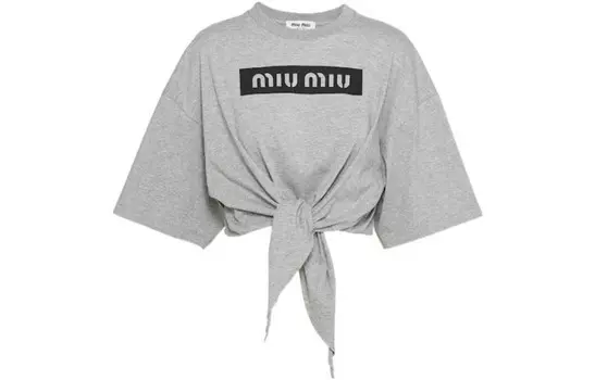 Укороченный топ Miu Miu, серый