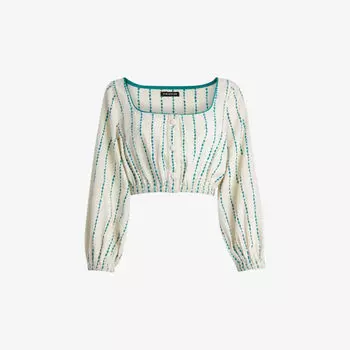 Укороченный топ Myla из хлопка с вышивкой Whistles, мультиколор