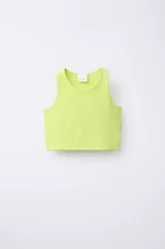 Укороченный топ на бретельках ZARA, цвет Lime