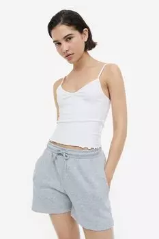 Укороченный топ на бретелях H&M, белый