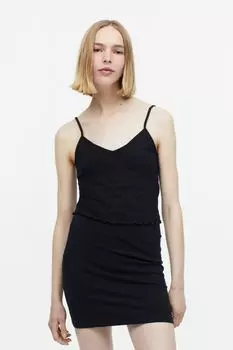 Укороченный топ на бретелях H&M, черный
