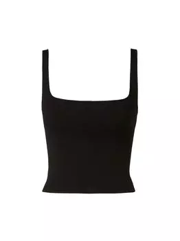 Укороченный топ на бретелях из креповой вязки Scanlan Theodore, черный