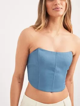 Укороченный топ NA-KD Top, синий