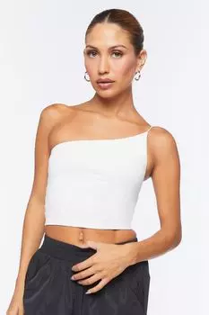 Укороченный топ на одно плечо Forever 21, белый