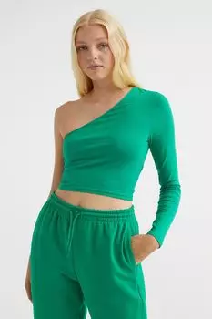 Укороченный топ на одно плечо H&amp;M, зеленый