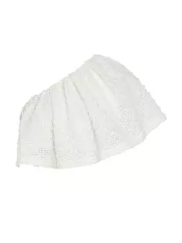 Укороченный топ на одно плечо с цветочным принтом Lela Rose, белый