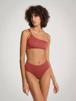 Укороченный топ на одно плечо с текстурой Wolford, цвет sienna