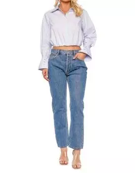 Укороченный топ на пуговицах Blythe в оттенке Blue Haze JONATHAN SIMKHAI