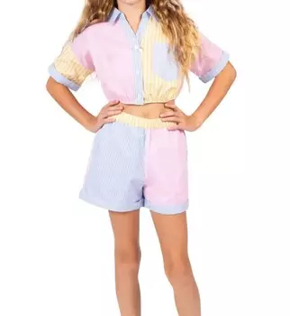 Укороченный топ на пуговицах цвета Multi Imogen Central Park West, мультиколор