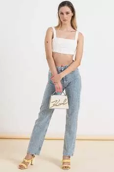 Укороченный топ на широких бретелях Karl Lagerfeld, белый