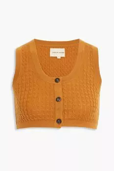 Укороченный топ Naga из шерсти и кашемира косой вязки LOULOU STUDIO, кэмел