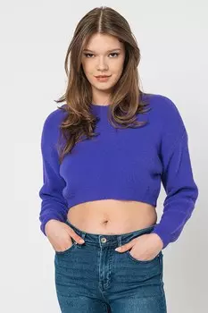 Укороченный топ Neel с заниженными рукавами Noisy May, фиолетовый