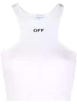 Укороченный топ Off-Stamp в рубчик OFF-WHITE, белый