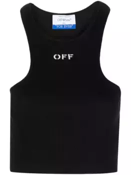 Укороченный топ Off-Stamp в рубчик OFF-WHITE, черный
