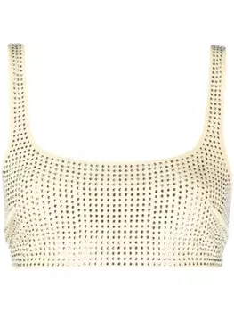 Укороченный топ Patrizia Pepe с кристаллами, желтый