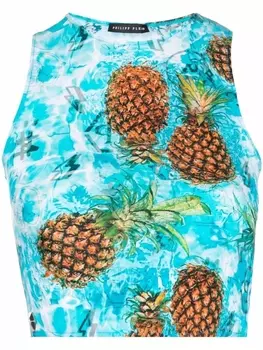 Укороченный топ Pineapple Skies Philipp Plein, синий