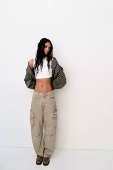 Укороченный топ полиамид ZARA, белый