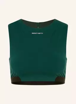 Укороченный топ power editorial Sweaty Betty, темно-зеленый