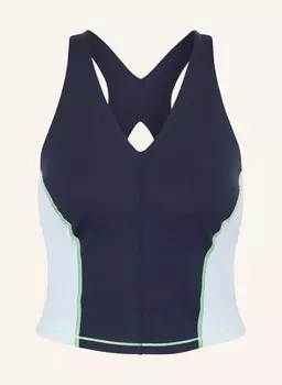 Укороченный топ power racerback Sweaty Betty, цвет DUNKELBLAU/HELLBLAU/HELLGRN