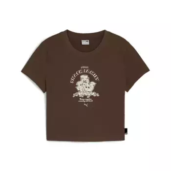 Укороченный топ PUMA "Женская футболка GRAPHICS SNACK", цвет Espresso Brown