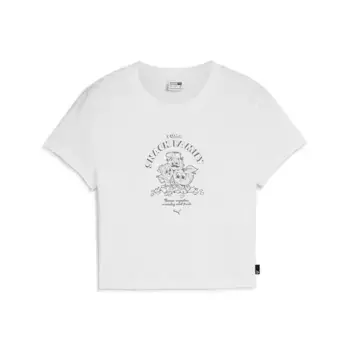 Укороченный топ PUMA "Женская футболка GRAPHICS SNACK", белый