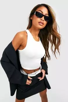 Укороченный топ racer Boohoo, экру