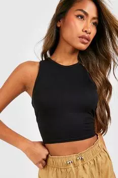 Укороченный топ racer Boohoo, черный
