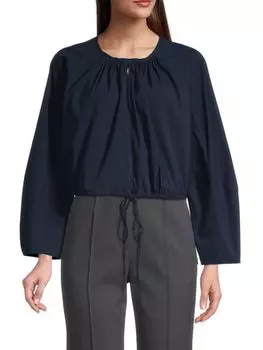 Укороченный топ Rebecca Taylor из поплина, голубой