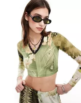 Укороченный топ Reclaimed Vintage Revived x Glass Onion с кружевной отделкой