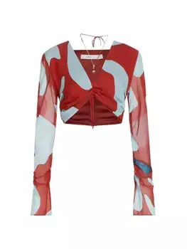 Укороченный топ Reflexin Frankie с геометрическим рисунком Sir., цвет ruby reflection