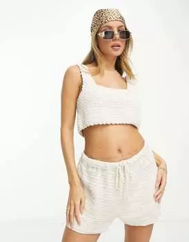 Укороченный топ Rip Curl Oceans Together Crochet Co-Ord, кремовый
