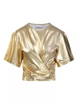 Укороченный топ с эффектом запаха Nude, золотой