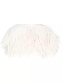 Укороченный топ с бахромой Jacquemus, белый