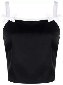 Укороченный топ с бантами MSGM, черный
