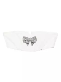 Укороченный топ с бантом NISSA, белый