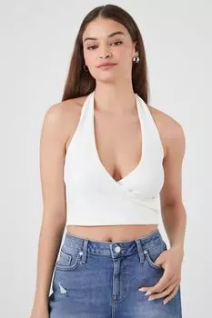 Укороченный топ с бретелькой-свитером Forever 21, белый